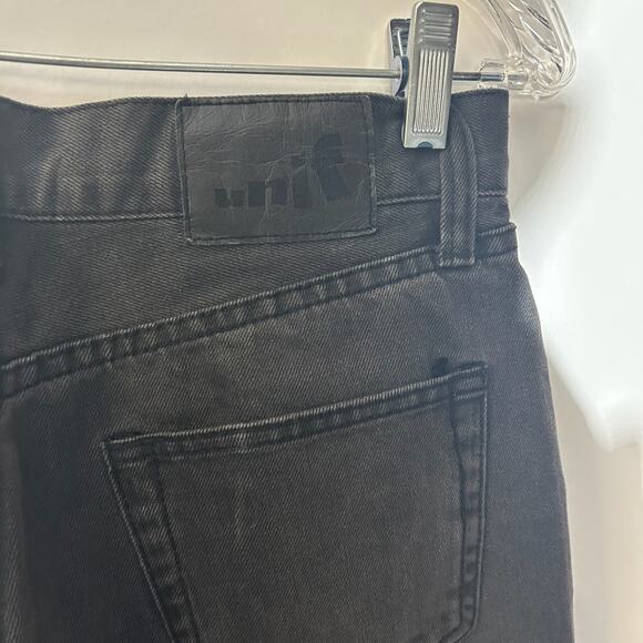 “UNIF” Taper Ankle Ash Black Straight Leg Denim Casual Jeans Women’s Size 27 - Picture 4 of 8